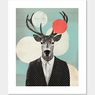 Surreal reindeer collage Posters and Art